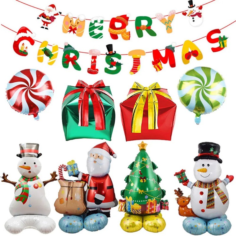 Bóng Bay Bơm Hơi Bằng Màng Nhôm Lớn Hình Ông Già Noel / Nai Sừng Tấm Hoạt Hình Trang Trí Tiệc Giáng Sinh / Tiệc Tùng / Nhà Ở