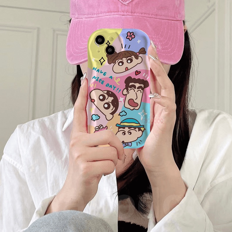 Ốp lưng Cartoon Redmi Note 13 Pro+ 12S 4G 12 Pro Plus 5G 13C 12C A1 A2 11S 11 10C 10 9T 9C 9A POCO X5 Cute Crayon Shin-chan Sakurada Nene Candy Wavy Cream Edge Fine hole Airbag Shockproof Soft Phone Case Full Back Cover NY 66