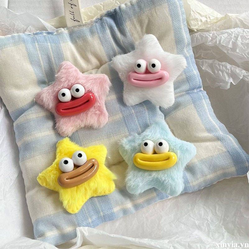 🌺🌺Kẹp Tóc Hình Ngôi Sao Miệng To Bằng Lông Nhung Dễ Thương Xinh Xắn y2k