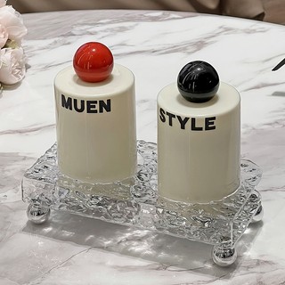 Bộ đôi hộp đựng tăm acrylic cao cấp trang trí phòng khách gia dụng, hộp đựng tăm bông, hộp đựng tăm - mã số: 00351