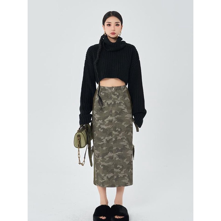 Áo sweater Dệt Kim Cổ Lọ Dáng Rộng Kiểu Hàn Quốc Xinh Xắn Cho Nữ