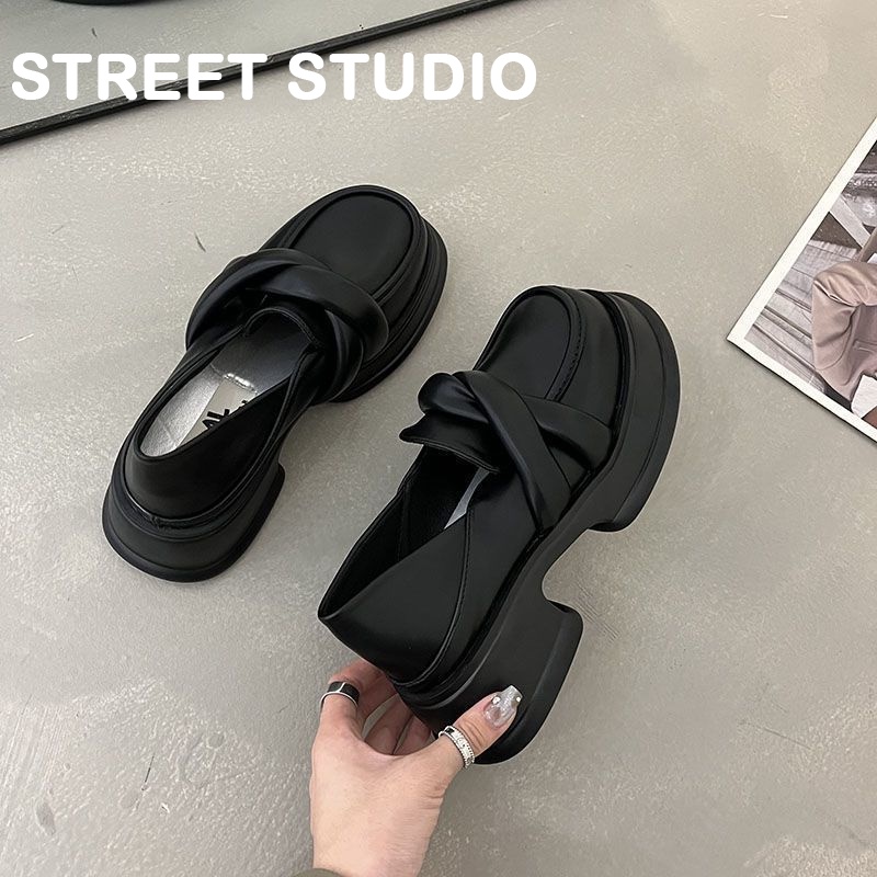 BINQIAO  giày búp bê đế cao lolita giày Mary Jane Đế da mềm đế thời trang Tiện dụng Cá tính Nổi bật Đa dụng FLF23A138H 44Z231101