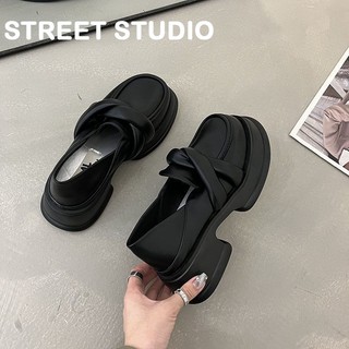 BINQIAO  giày búp bê đế cao lolita giày Mary Jane Đế da mềm đế thời trang Tiện dụng Cá tính Nổi bật Đa dụng FLF23A138H 44Z231101