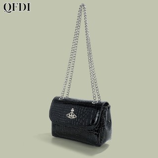 Túi đeo chéo QFDI vuông nhỏ vân da cá sấu đựng điện thoại đa dụng