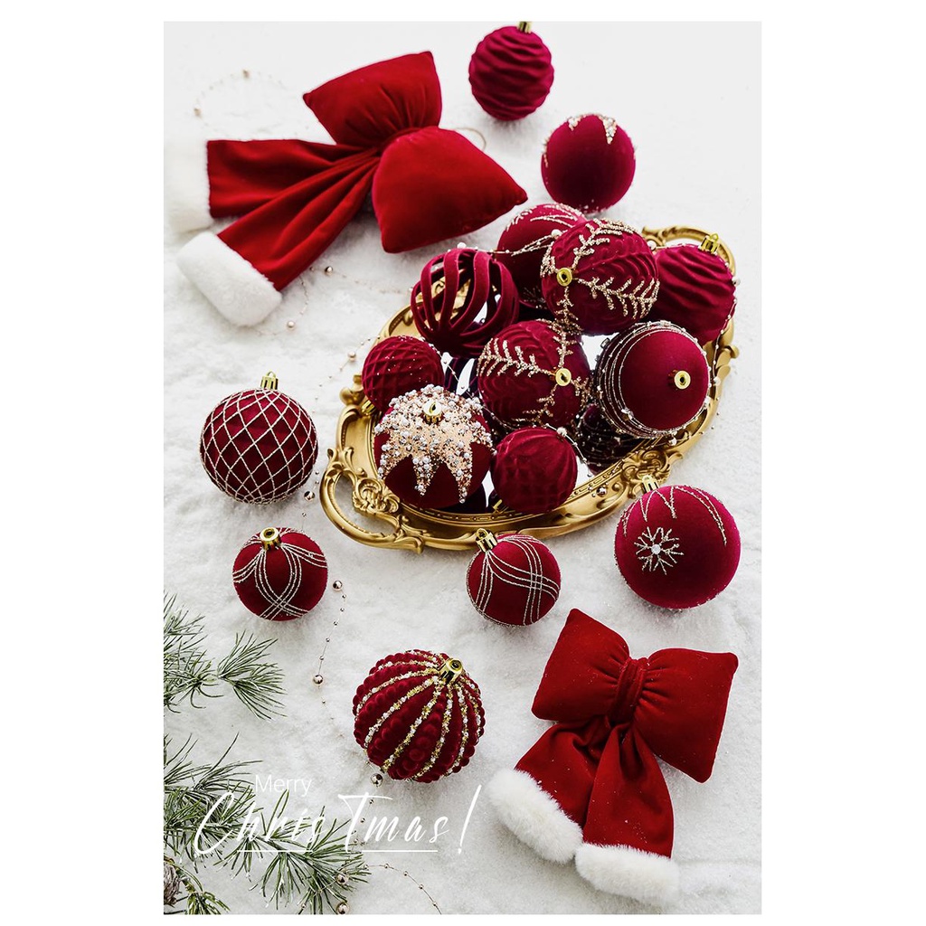 Noki Quả Châu Màu Đỏ Sẫm Trang Trí Cây Thông Noel diy