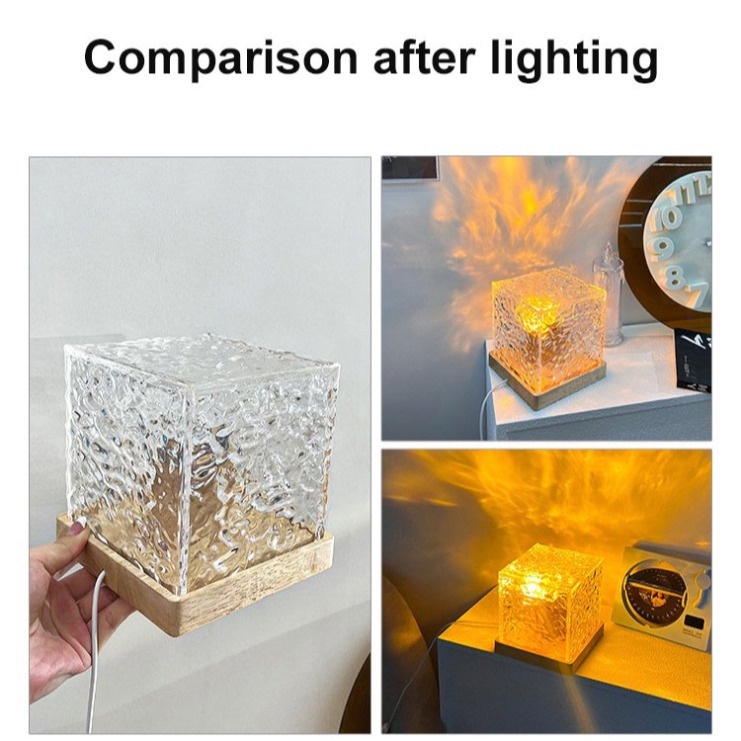 Đèn led Hình Vuông Dạng Gợn Sóng Nước Sáng Tạo Lãng Mạn Trang Trí Phòng Chơi Game