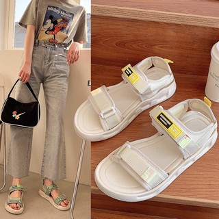 Sandal Nữ 2 quai ngang dán Fin dép quai hậu đi học đế mềm êm chân
