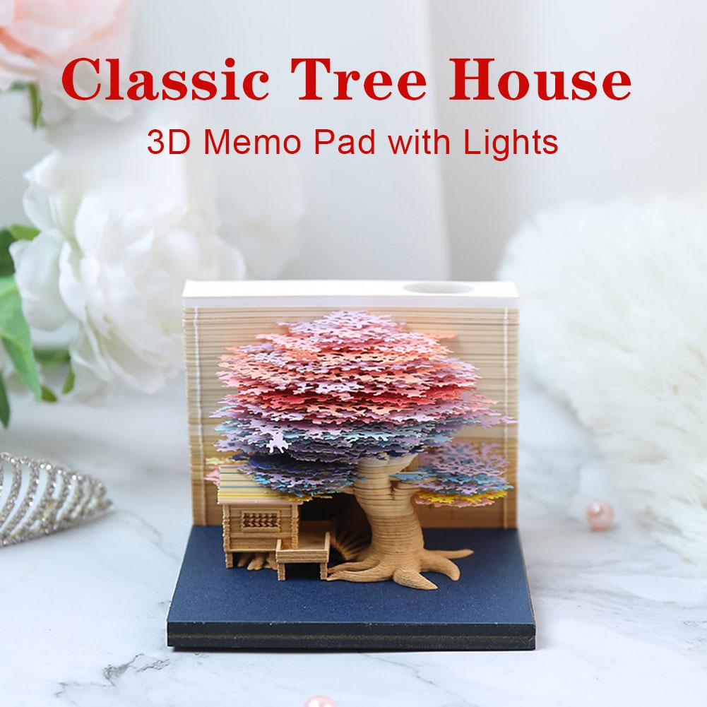 Sổ Ghi Chú 3d Hình Cây Hoa Anh Đào Nở Kèm Đèn v8o5