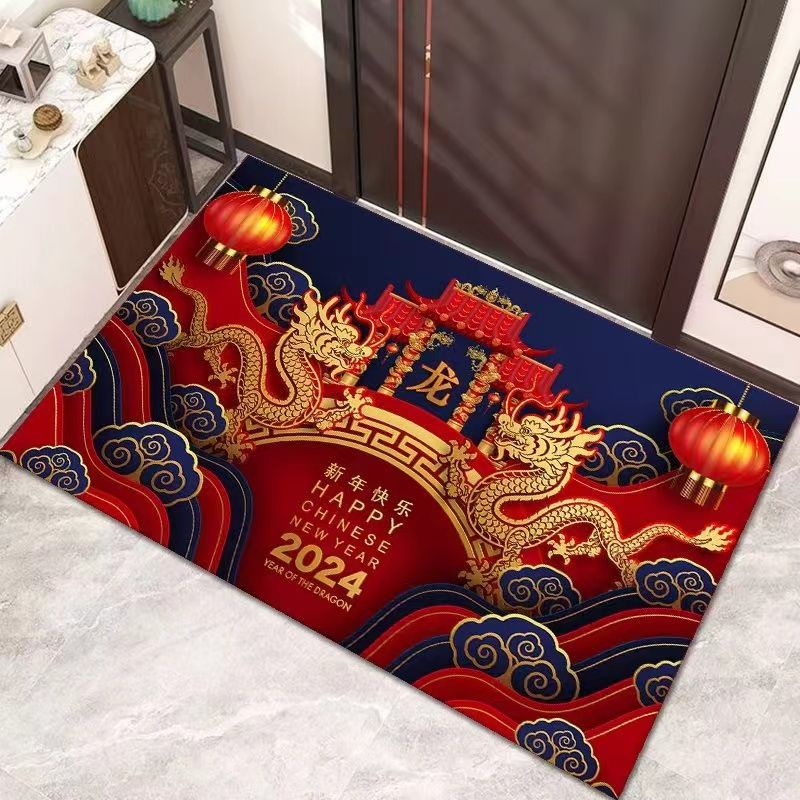 Thảm Chùi Chân Chống Trượt Hình Rồng Năm Mới