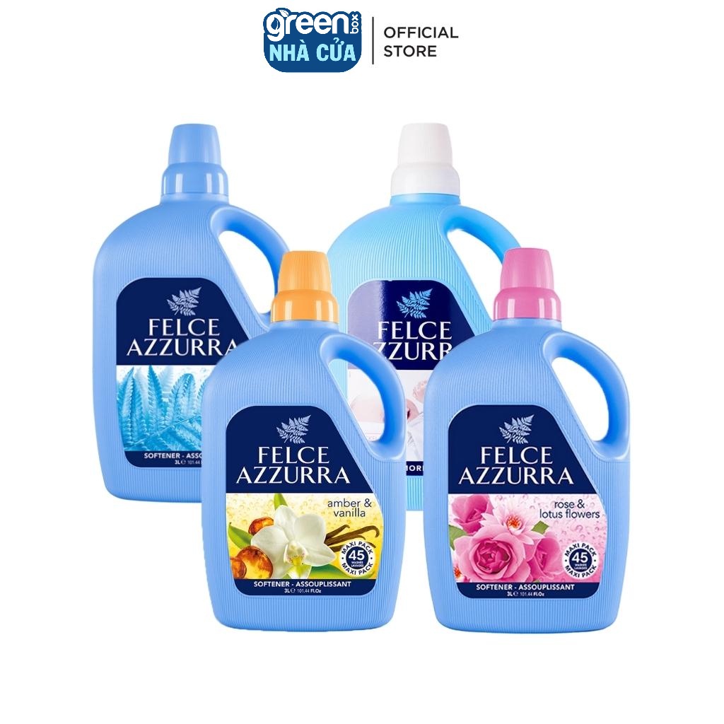 Nước Xả Vải Đậm Đặc FELCE AZZURRA 3L Siêu Thơm Lâu, Làm Mềm Mượt Và Bền Chắc Sợi Vải, Hàng Nhập Khẩu Italy Cao Cấp