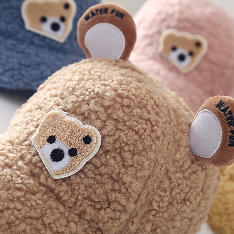 Mũ Bóng Chày Mềm Mại Thoáng Khí Thân Thiện Với Da In Hình Gấu Hoạt Hình Dễ Thương Ấm Áp Co Giãn Tốt