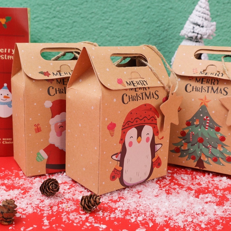 Hộp Giấy kraft Đựng Kẹo / Quà Giáng Sinh / Năm Mới / Ông Già Noel / Người Tuyết