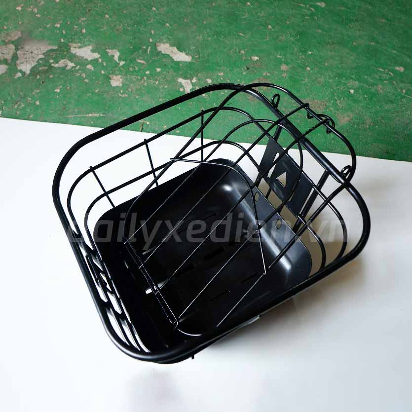 Giỏ vuông thấp đế nhựa, rổ xe đạp điện /giỏ 0 vách