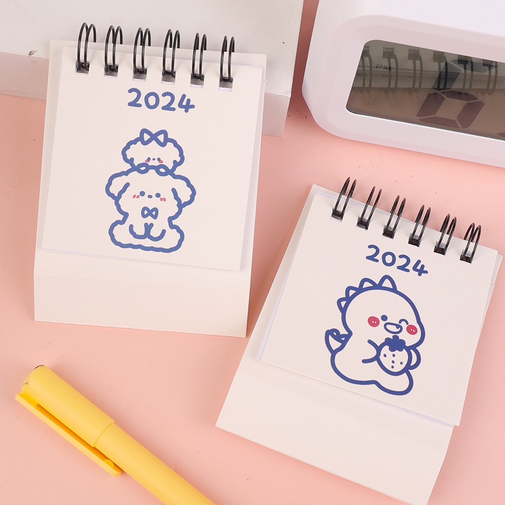 Lịch Để Bàn 2024 mini Thiết Kế Đơn Giản Sáng Tạo Dễ Thương note