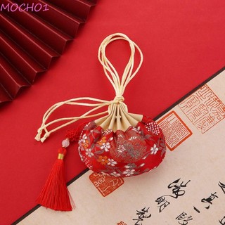 Moccho1 Túi Đựng Trang Sức Dây Rút Đa Năng Bằng Vải Thêu Hoa Phối Tua Rua Thời Trang Cho Nữ