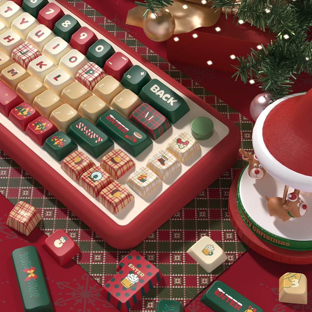 Christmas Eve Theme Keycaps Cherry/MDA Height Đêm Giáng Sinh Chủ Đề Keycaps Cherry/MDA Chiều Cao PBT Năm Mặt Thăng Hoa Bàn Phím Cơ Keycaps