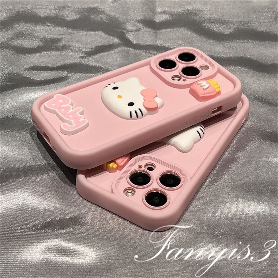 Ốp Điện Thoại tpu Mềm Hình Mèo kitty 3d Cho iphone 15 14 13 12 11 pro max x xr xs max 8 7 6s plus se 2020