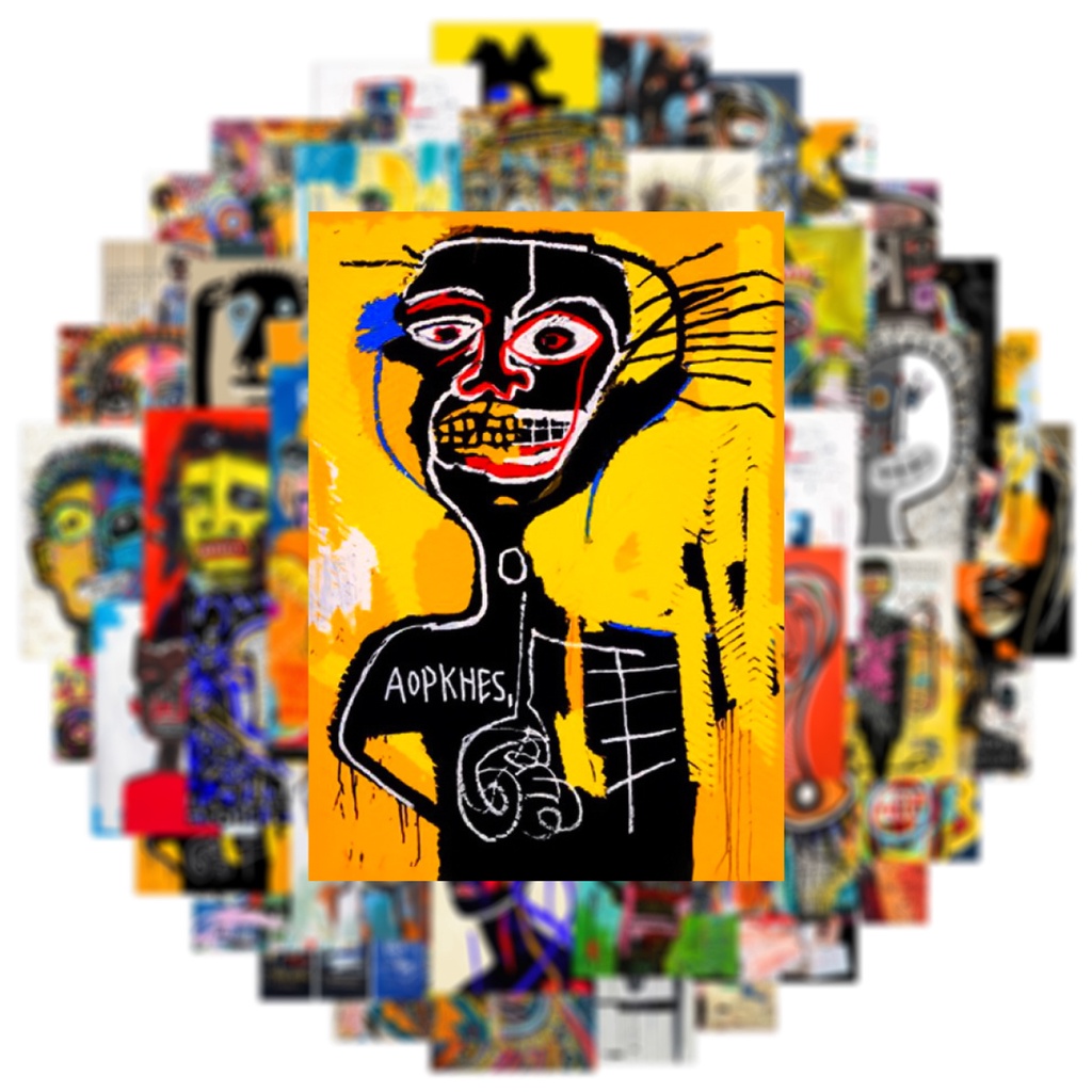 Bộ 50 Miếng Dán Trang Trí Mũ Bảo Hiểm / Bút Chì Chống Thấm Nước Họa Tiết graffiti Độc Đáo