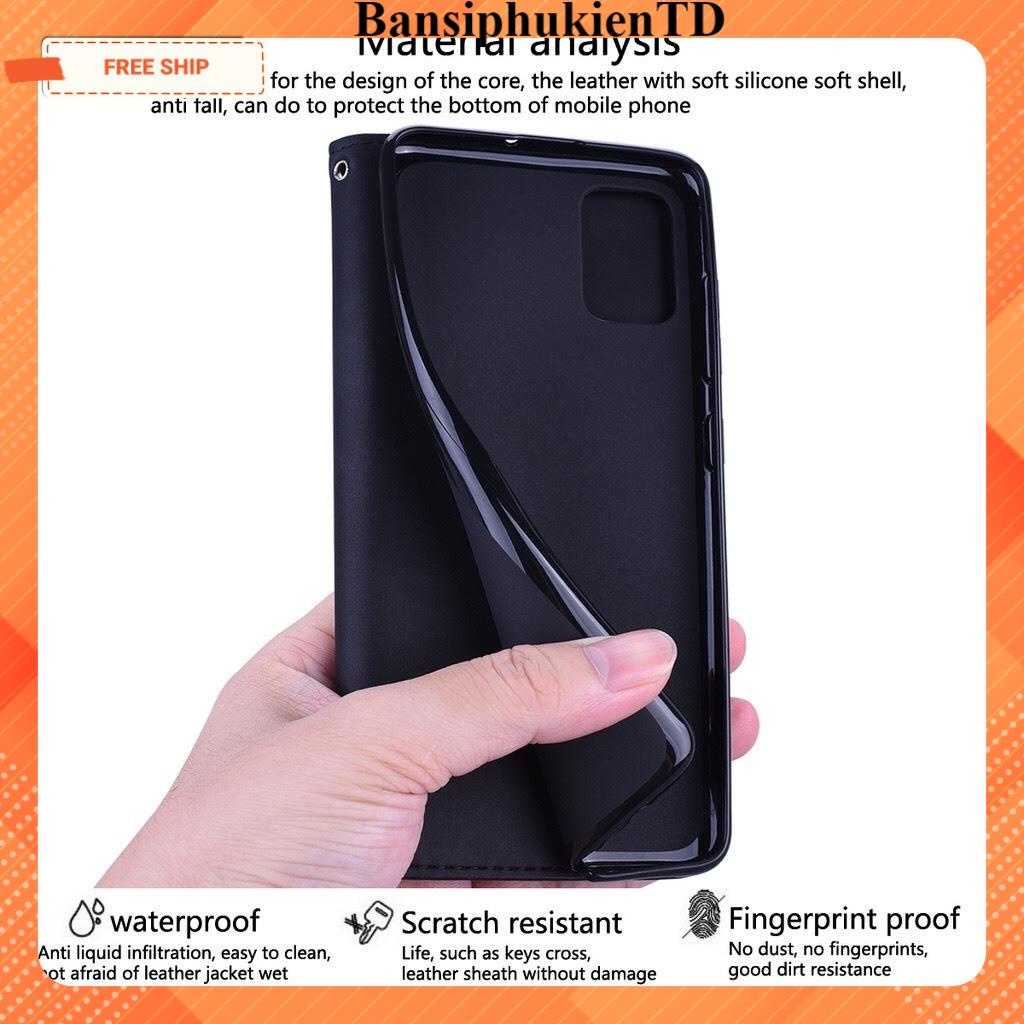 Bao da Oppo A38 4G,A57 4G, A58 4G, A77s, A78 bao da có ngăn để thẻ, may viền chắn chắn