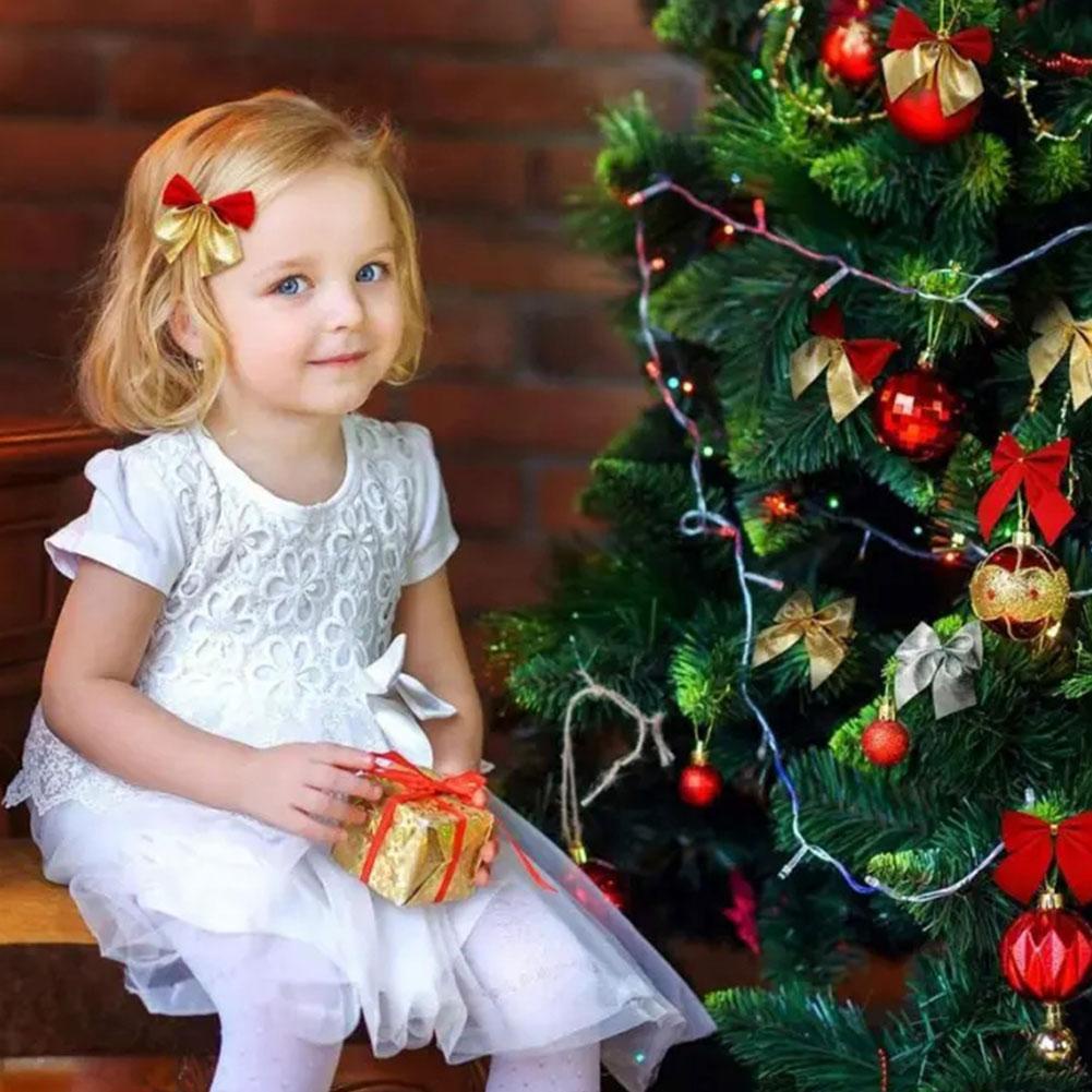 Bộ 12 Nơ Trang Trí Cây Thông Giáng Sinh Năm Mới