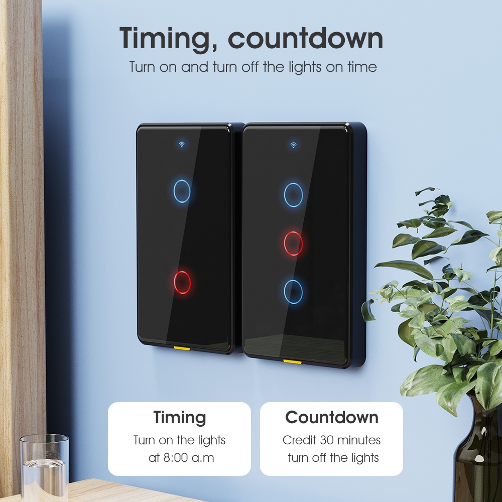 SMATRUL Tuya Zigbee Công tắc thông minh Công tắc cảm ứng nhẹ Không có dây trung tính Rơle từ trên tường US 100-250v Ứng dụng giọng nói Tmall Genie, Alexa, Google Home Không cần tụ điện