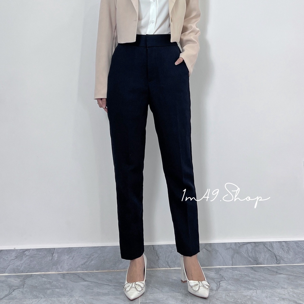 Quần Tây Cạp Cao Chất Tuyết Mưa Khóa Cài P128