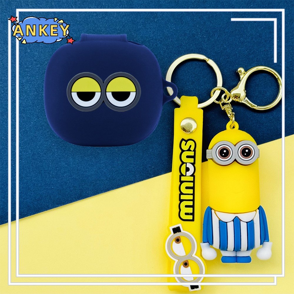 For Samsung Galaxy Buds FE / Buds 2 Pro / Buds Live Earphone Silicone Case Blue Monster Earbuds Soft Protective Headphone Cover Headset Skin with Doll