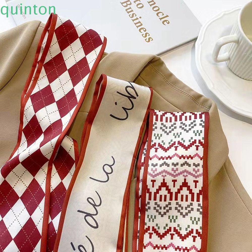 Shanhai Khăn Quàng Cổ Lụa satin Dài In Họa Tiết Hoa Phong Cách Hàn Quốc Đơn Giản Mừng Năm Mới