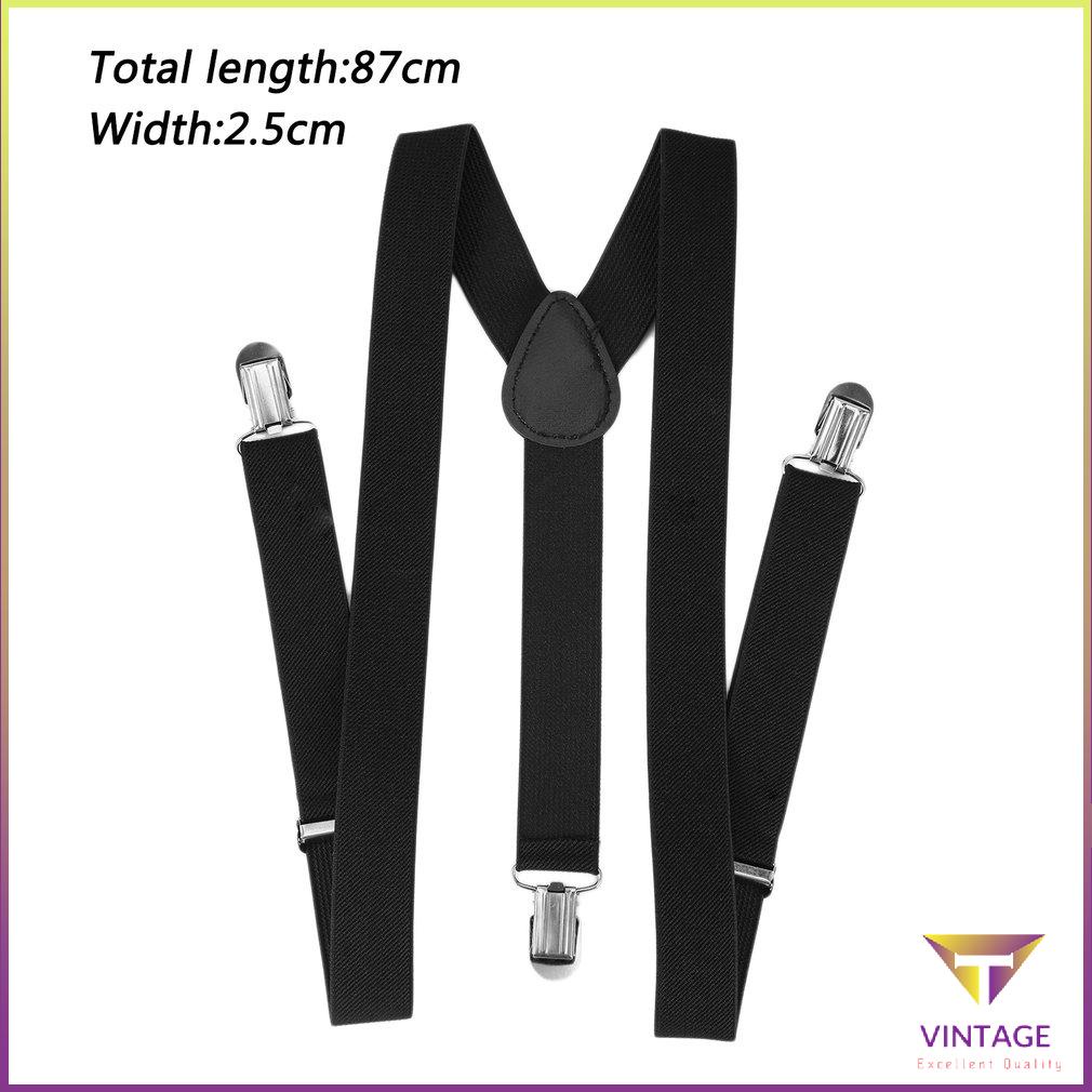 Adjustable Brace Clip-on Unisex Pants Elastic Child Y-back Suspender-Y Black