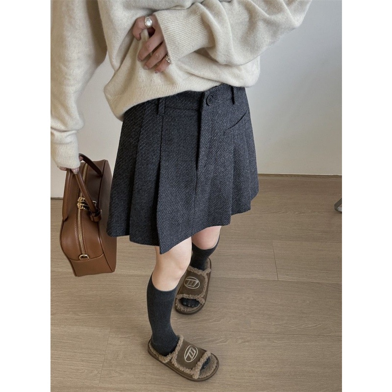 Chân Váy Chữ a Lưng Cao Dày Dặn Phong Cách Châu Âu Thời Trang Thu Đông Mới 2023