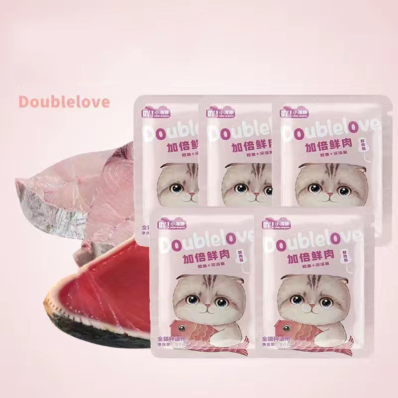 Pate Cho Mèo Sốt Cá Ngừ Double Love 80g - 4 Vị