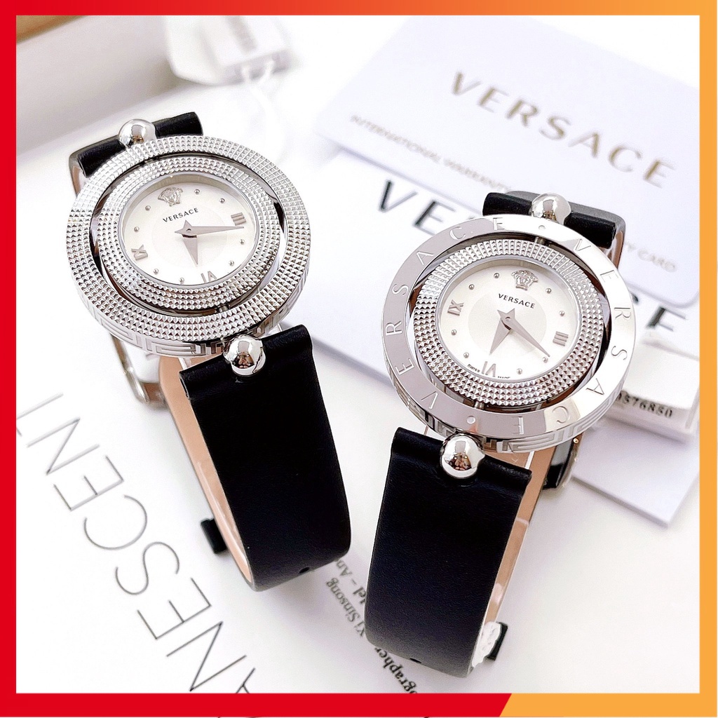 Đồng hồ nữ chính hãng Versace Eon - Máy quartz pin Thụy Sĩ - Kính Sapphire - Dây da NEW