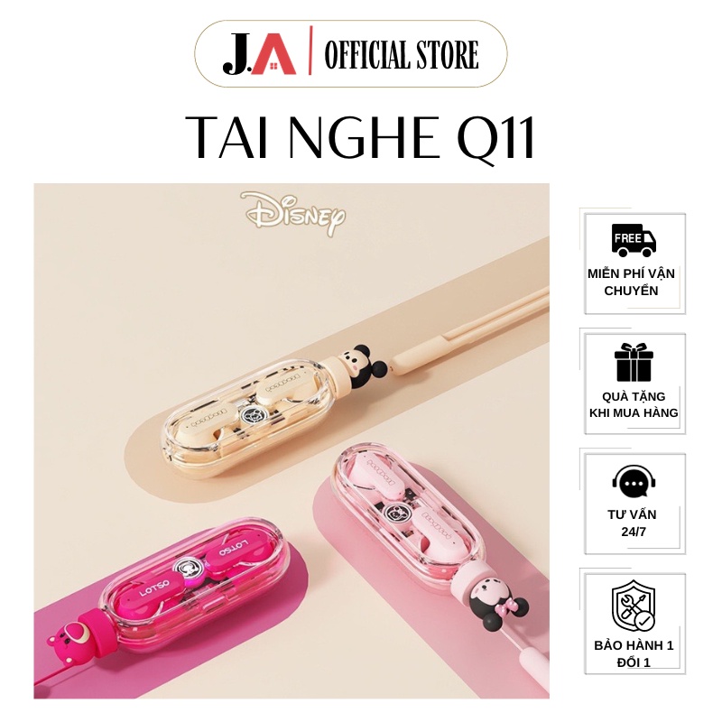 Tai Nghe Disney Q11 Bluetooth 5.3 Không Dây Âm Thanh Hifi Chất Lượng Cao Gấu Dâu, Mickey, Minnie Siêu Cute-JA OFFICIAL