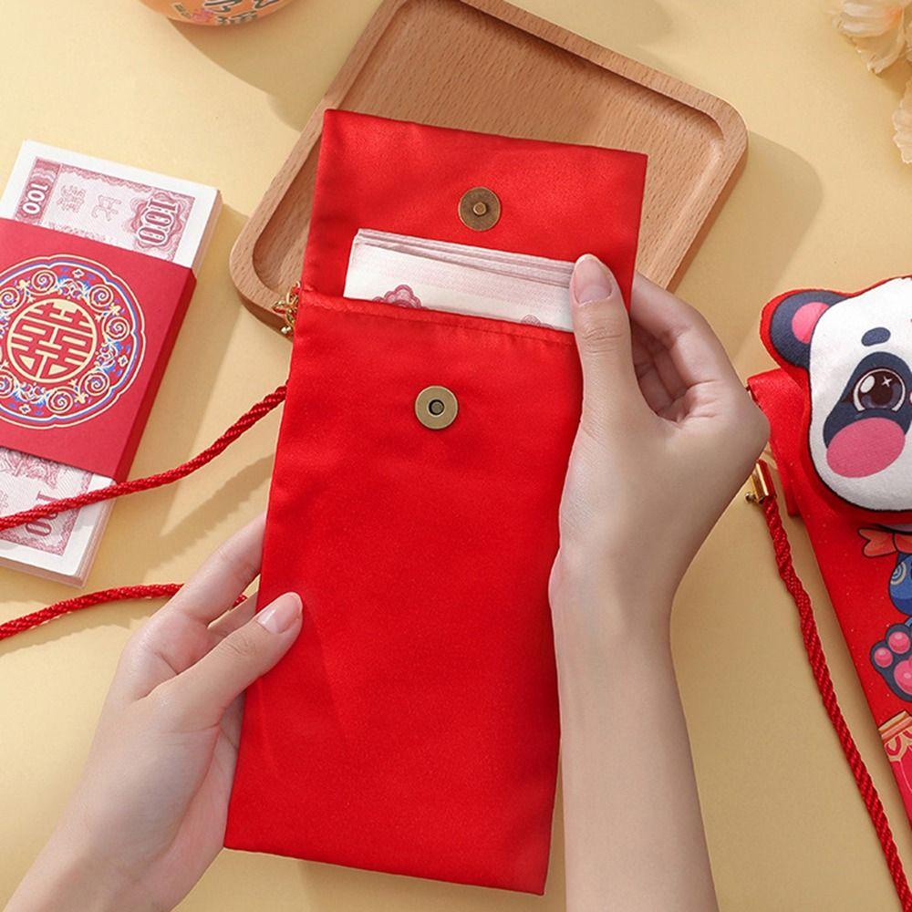 Btlimer Bao Lì Xì Đỏ Rồng cny Hoạt Hình Có Dây Đeo Vai Lễ Hội Mùa Xuân Trung Hoa Bằng Vải