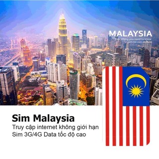 Sim du lịch Malaysia - Sim data tốc độ cao 4G, không giới hạn 3G