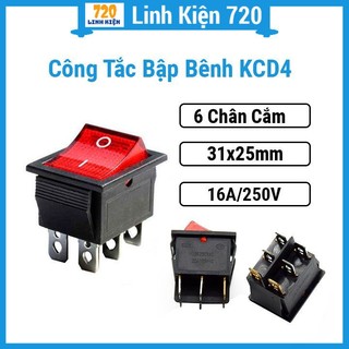 Công tắc bập bênh kcd4 6 chân 16a/250v 31x25mm