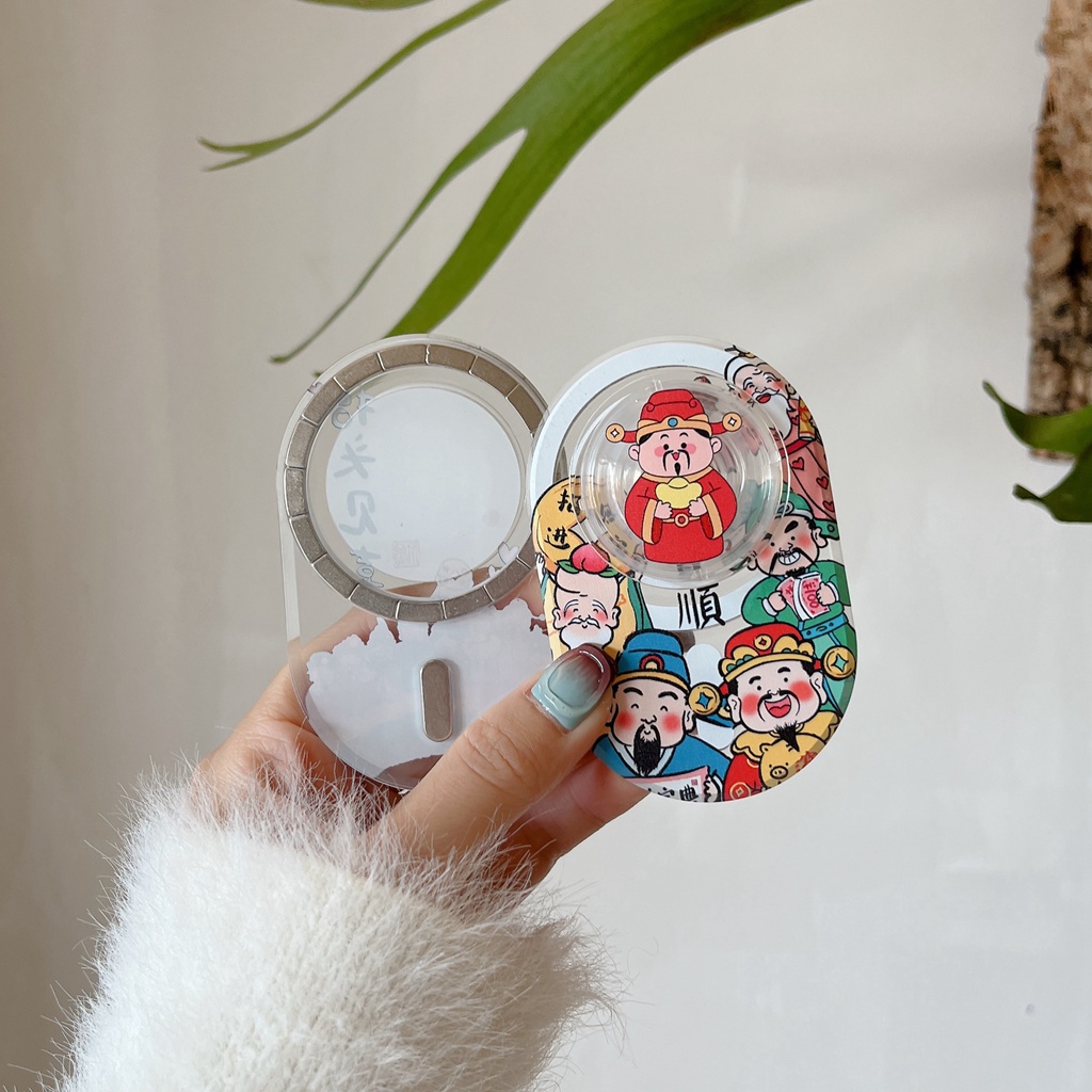 Giá Đỡ Điện Thoại / Máy Tính Bảng Bằng pc Chống Rơi Hình oval Họa Tiết Thần Tài Tài Lộc Trung Hoa