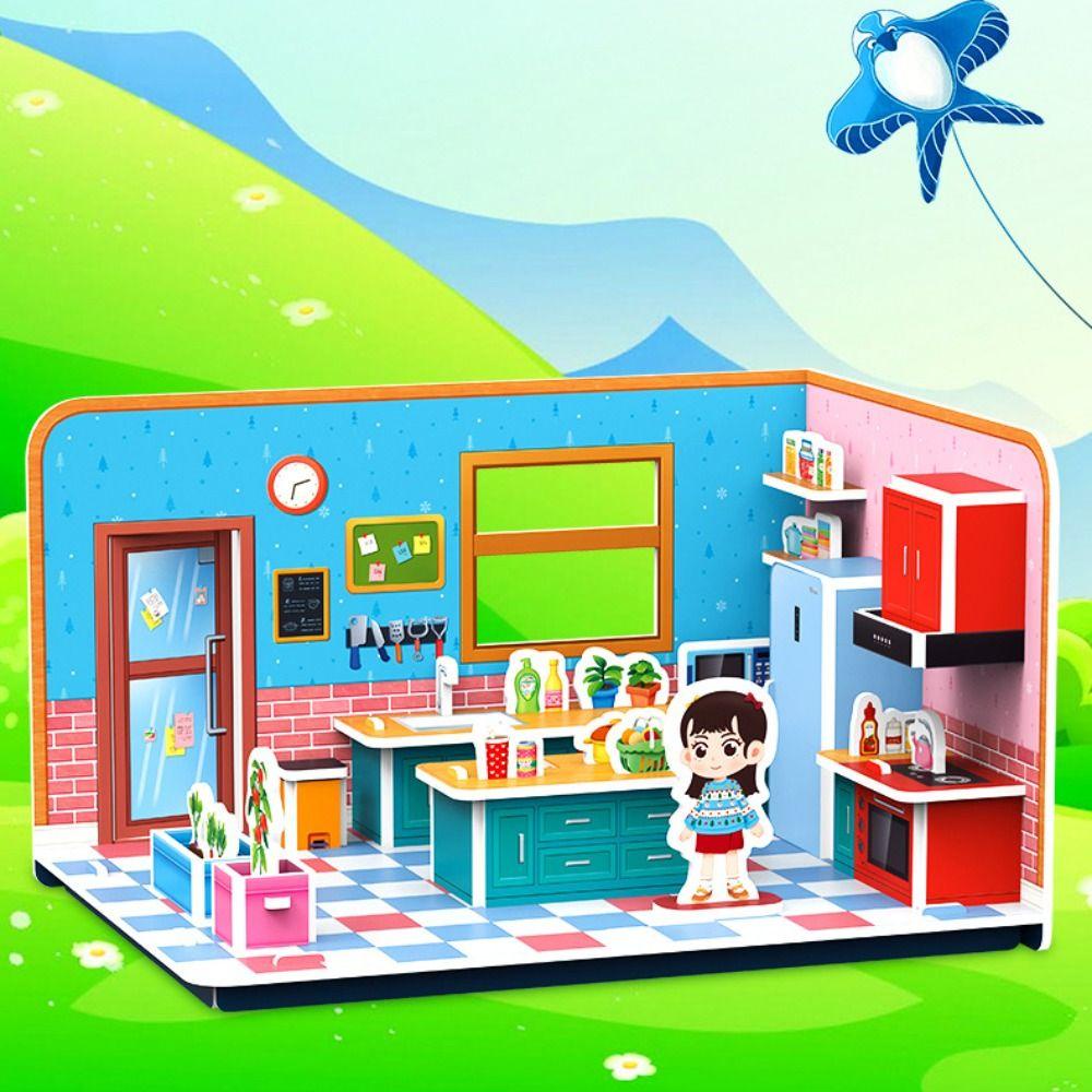 Bộ Đồ Chơi Xếp Hình 3d Bằng Giấy diy Hình Hoạt Hình Dành Cho Trẻ Em