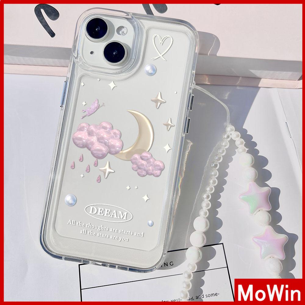 Mowin - Ốp lưng Ốp điện thoại Ốp iphone 15 pro max Clear Case TPU Soft Case Chống sốc Dây đeo vòng tay hình trăng sao xinh xắn Tương thích với iPhone 14 13 Pro max 12 Pro Max 11 XR XS 7Plus 8Plus
