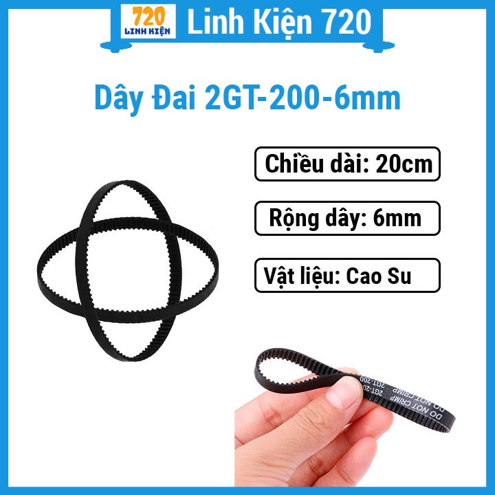 Dây đai cao su 2GT-200-6mm