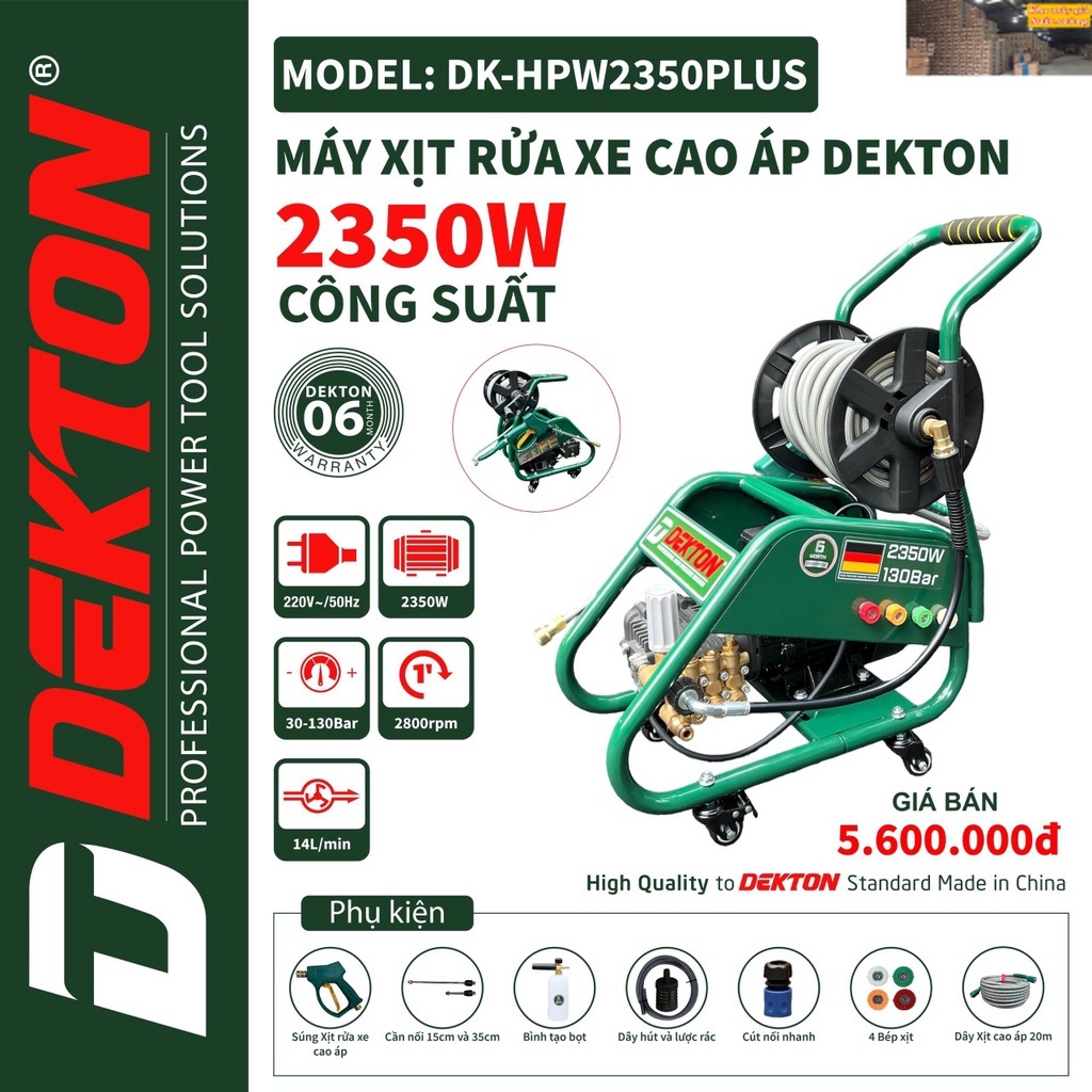 Máy Rửa Xe Dekton DK-HPW2350 plus - 2350W -  (Chuyên Nghiệp) máy giá xuất xưởng