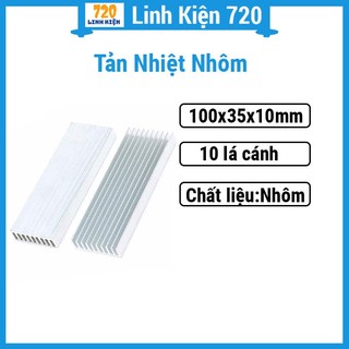 Tản nhiệt nhôm trắng cao cấp 100x35x10mm