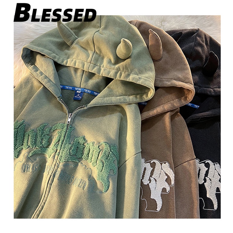 Blessed Áo Khoác hoodie áo khoác nữ zip hoodie Thanh lịch casual Korean Fashion WWY2391M79 49Z231204