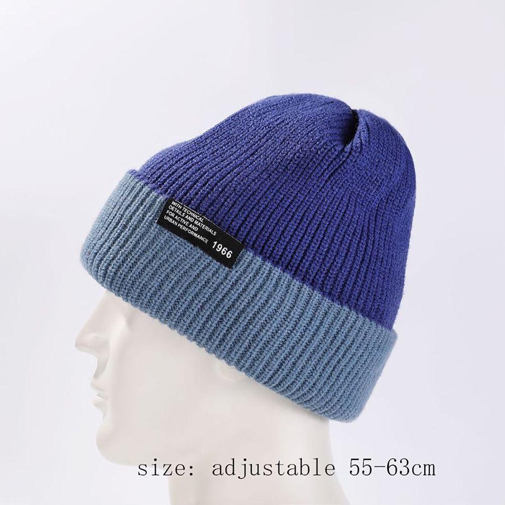 Topbeauty 1 Mũ Len Dệt Kim Hai Mặt Dày Dặn Giữ Ấm Mùa Đông Màu Sắc Tương Phản Thời Trang 2023 Cho Nữ