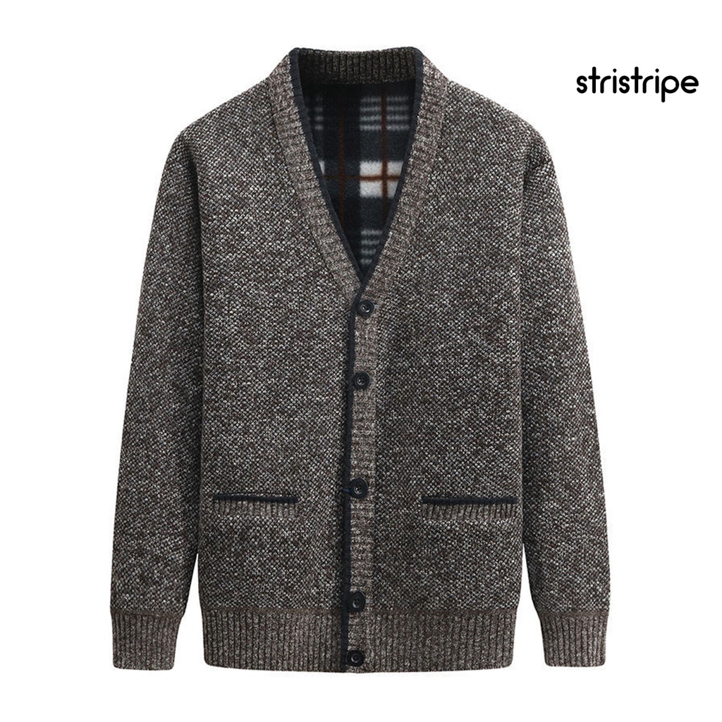 Áo Khoác cardigan Len Lông Cừu Màu Trơn Cổ Chữ v Có Túi Thời Trang Thu Đông