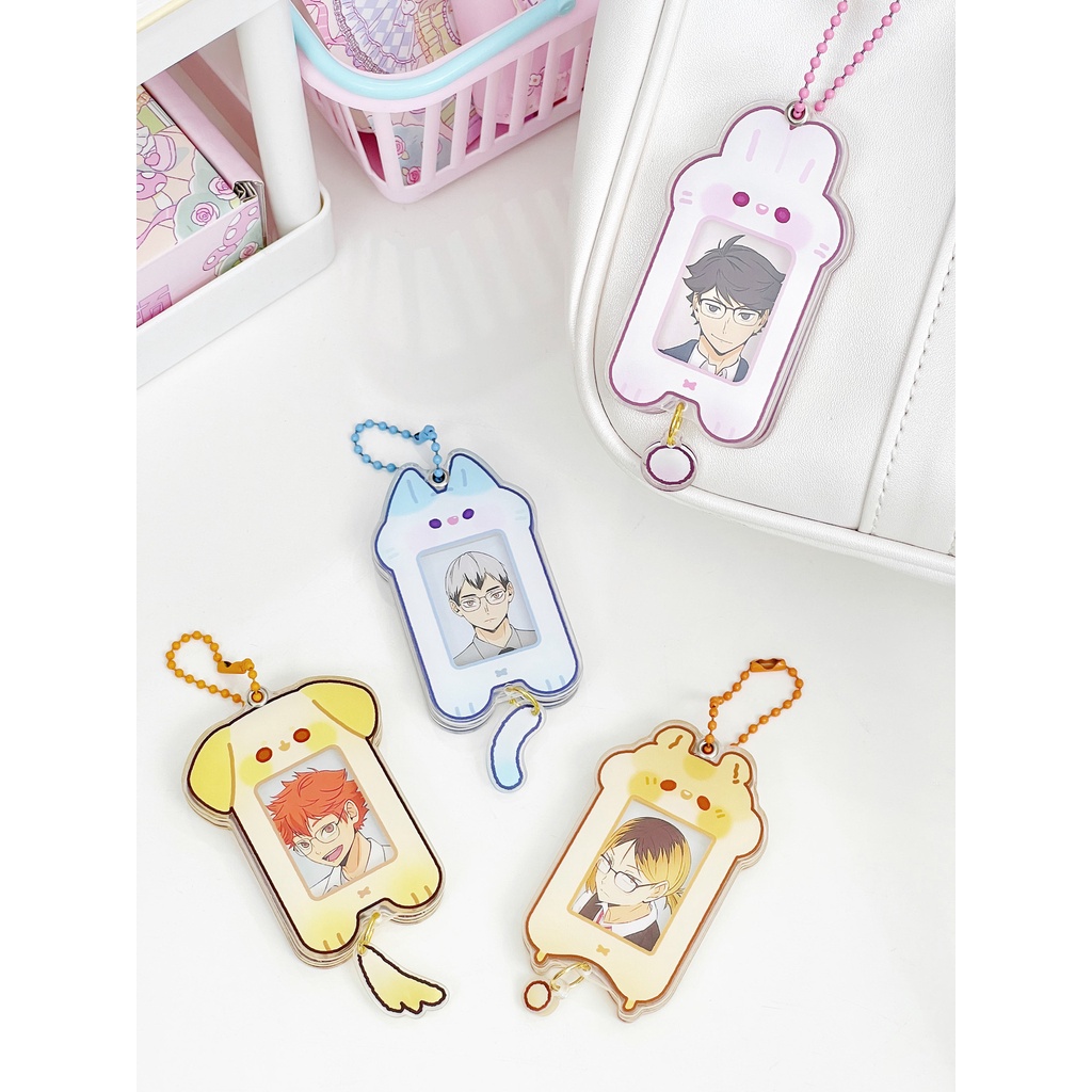 Móc Khóa Hình Động Vật Hoạt Hình one inch Bằng acrylic