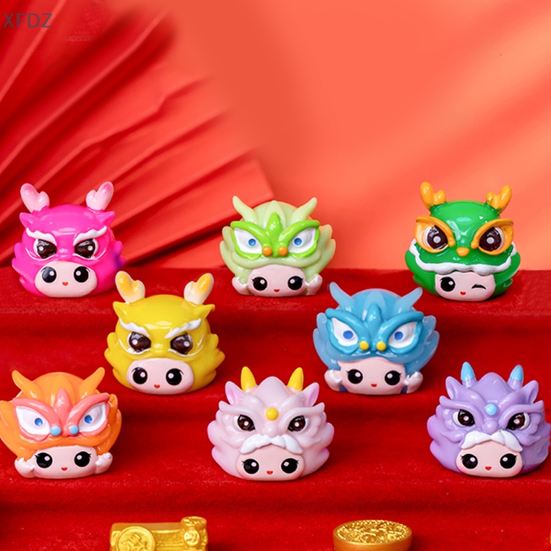 Tượng Rồng Hoạt Hình mini Bằng Nhựa resin Để Bàn Trang Trí Phong Cảnh Năm Mới