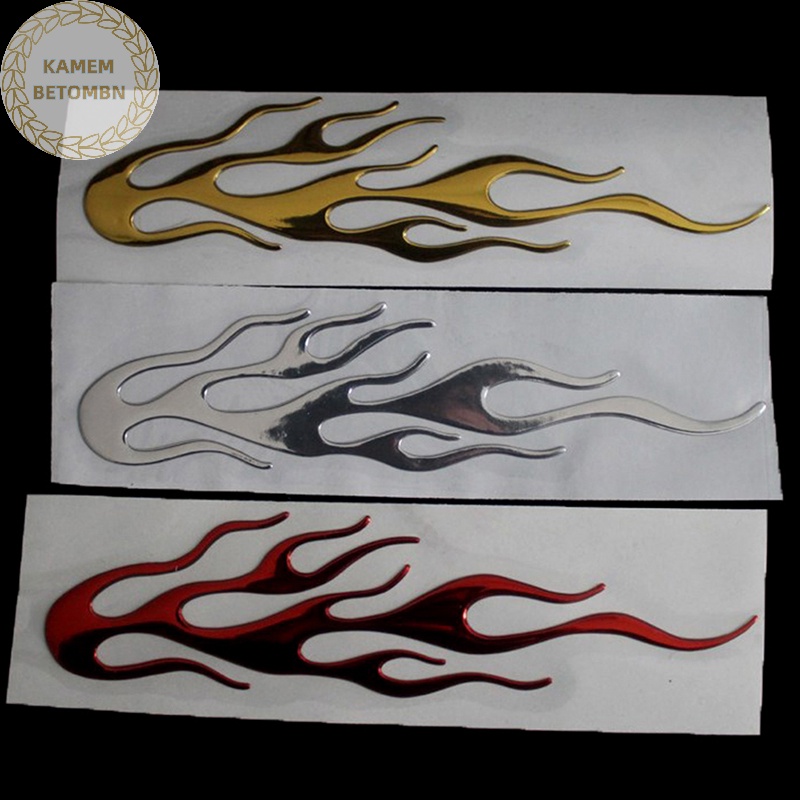 Kamembbn 3D Ngọn Lửa Lửa Phản Quang Miếng Dán Xe Máy Vinyl Decal Dán Trang Trí Xe VN