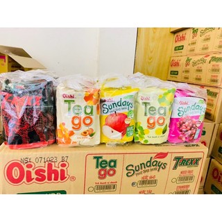  Thùng 50 Bịch trà xanh Tea Go Oishi 180ml Vị Chanh đào táo dâu nho date mới 