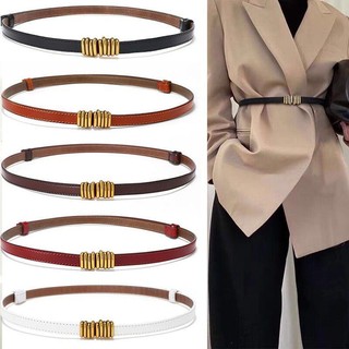 Thắt lưng da bò mỏng màu trơn phong cách hàn quốc thời trang cho nữ